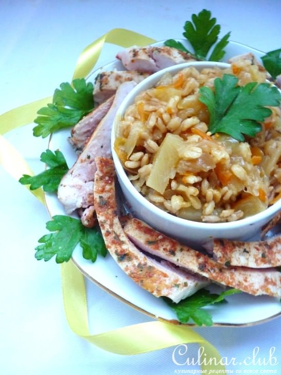 Перлово-капустный гарнир к нежной курочке