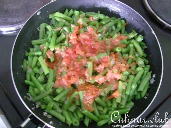 Стручковая фасоль с яйцом