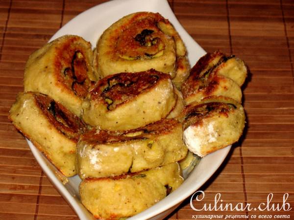Картофельные рулетики с грилованными цуккини