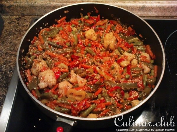 овощи с кунжутом