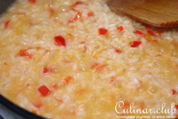 Ризотто с гребешками и креветками