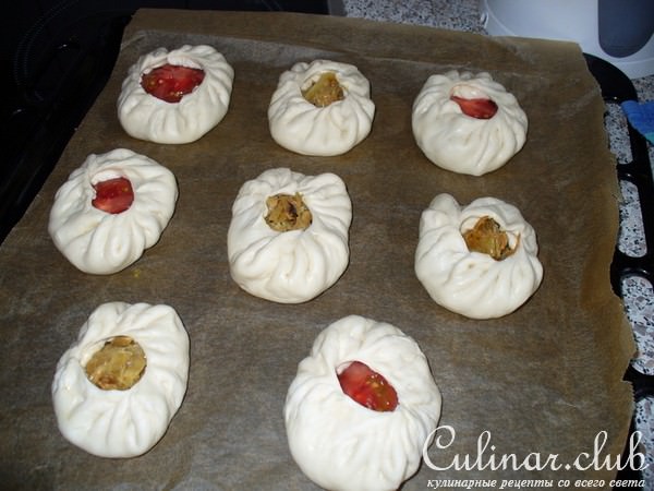 Пирожки открытые из духовки ( с капустой )