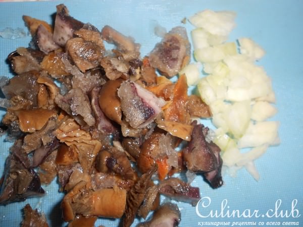 Запеченная курица с грибами в тарталетках