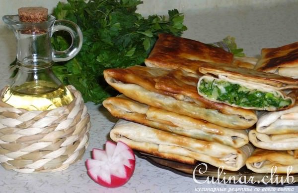 Лаваш с зеленью и сыром