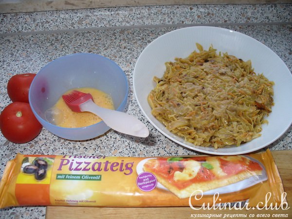 Пирожки открытые из духовки ( с капустой )