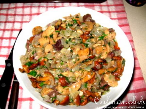 Грибы с луком
