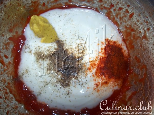 Картофельно-мясные крокеты с сырной начинкой, да под перечным соусом