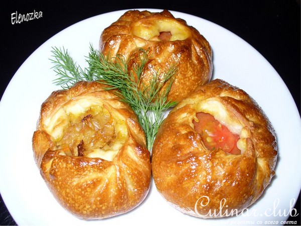 Пирожки открытые из духовки ( с капустой )