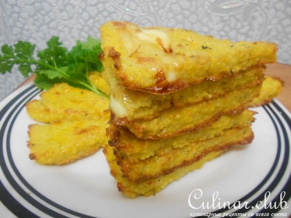 Чесночные гренки из пшенной каши