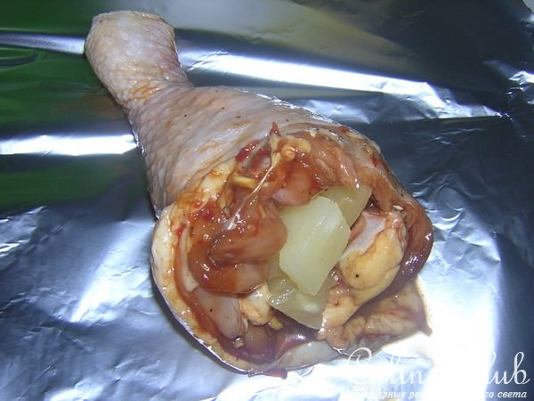 "Куриные ножки, фаршированные ананасом"