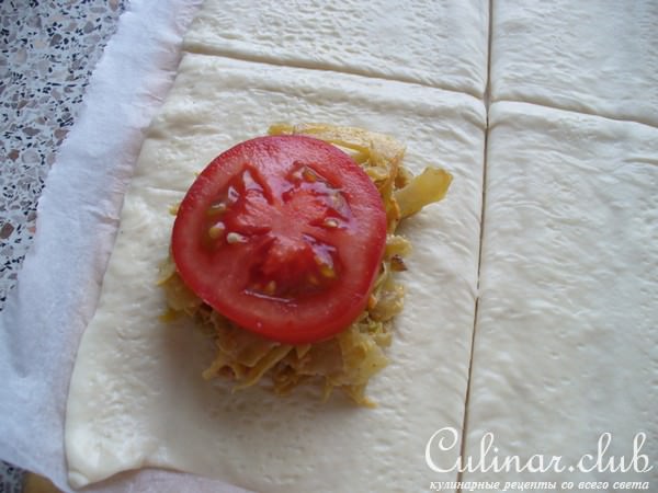 Пирожки открытые из духовки ( с капустой )