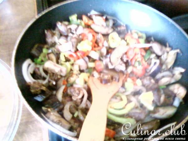 овощное рагу с куринными сердечками