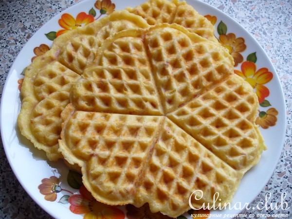 Сырные Вафли с ветчиной ( вариант )