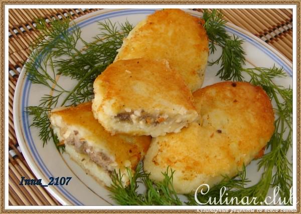 Картофельные зразы с печенью и брынзой
