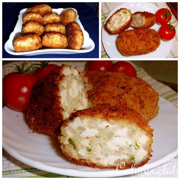 Котлеты с рисом, из рубленного мяса