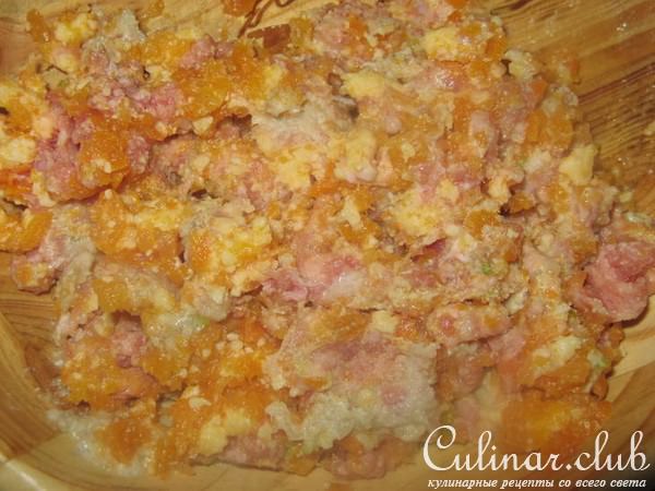Морковь фаршированная мясом ,в кляре