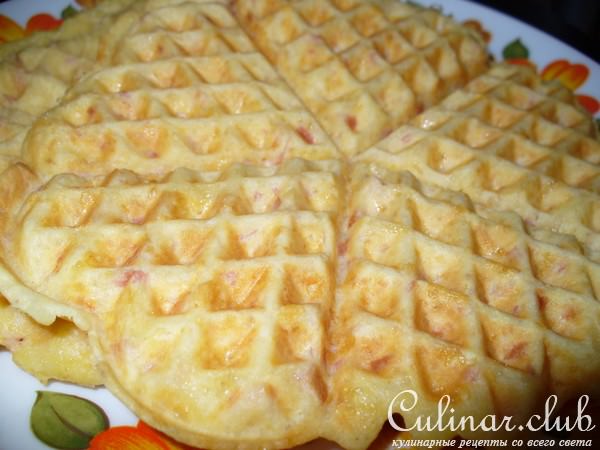 Сырные Вафли с ветчиной ( вариант )