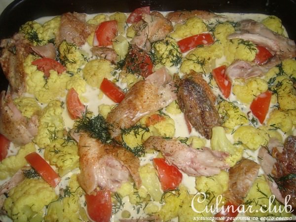Запеченая цветная капуста.
