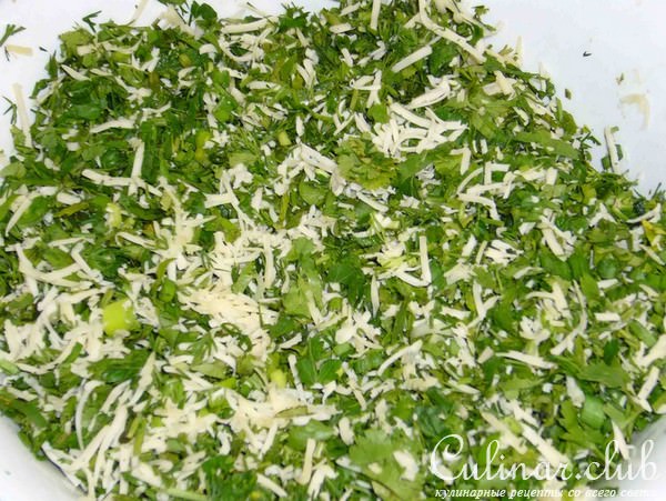 Лаваш с зеленью и сыром