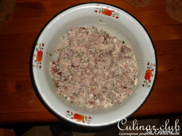 Мясные блинчики с ананасом