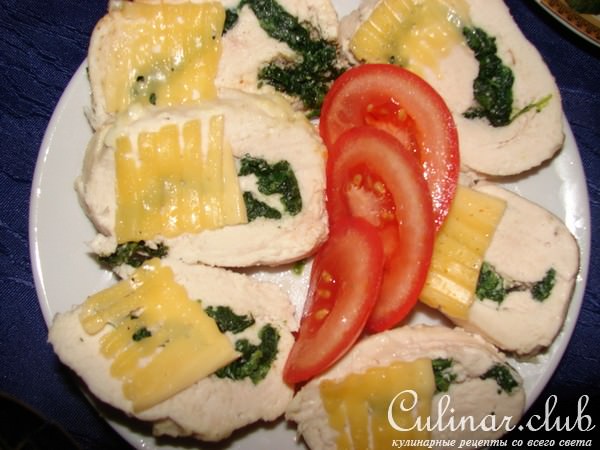 куриные рулетики с шпинатом