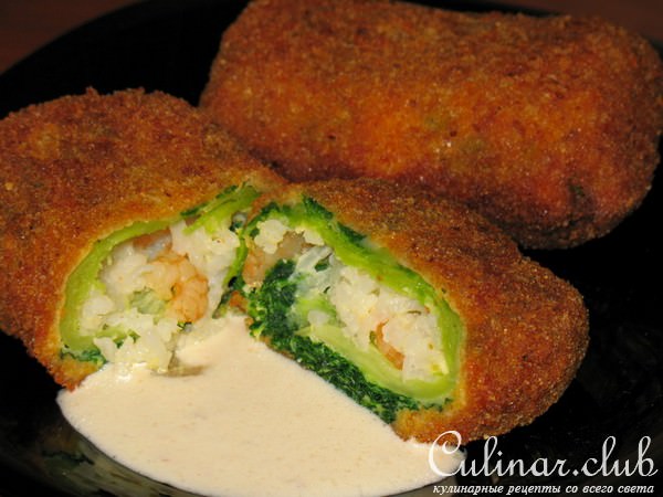 Голубцы из савойской капусты с креветками. Горячая закуска