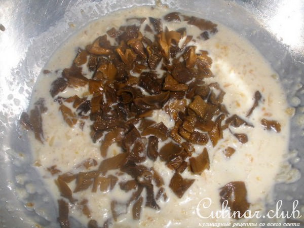 Рисовые оладьи с пармезаном и лесными грибами