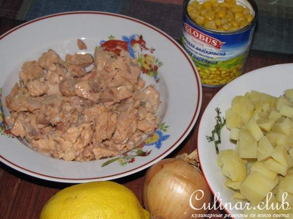 Запечённое суфле из консервированной горбуши