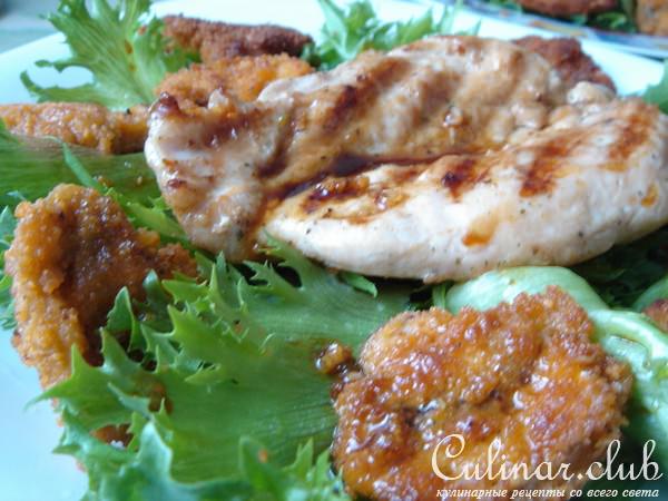 Куриная грудка с шампиньонами фри