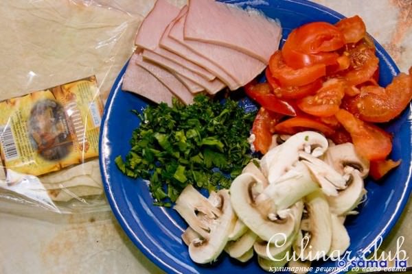 Ветчина в лаваше (быстрои вкусно)))