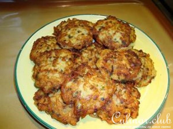Оладики кабачково-картофельные с начинкой