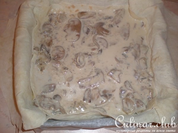 Пирог из лаваша с картофельно-сливочно-грибной начинкой