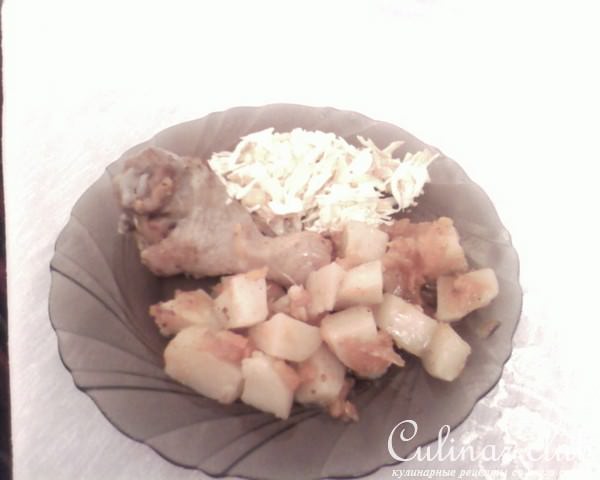 Мягенькая курица - голени с овощами