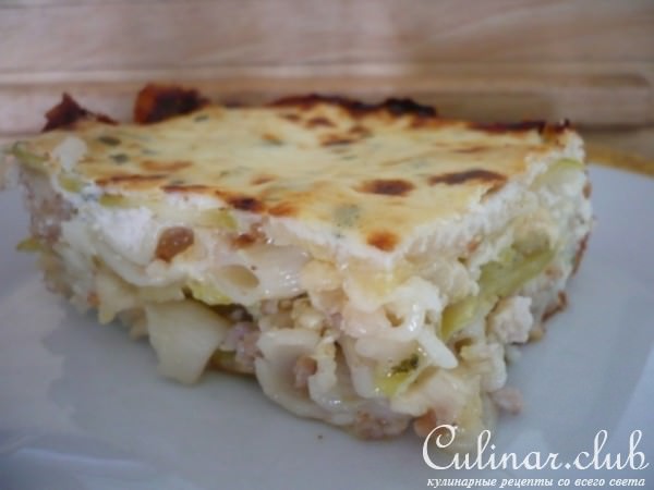 «Лазанья» по-флотски с кабачком