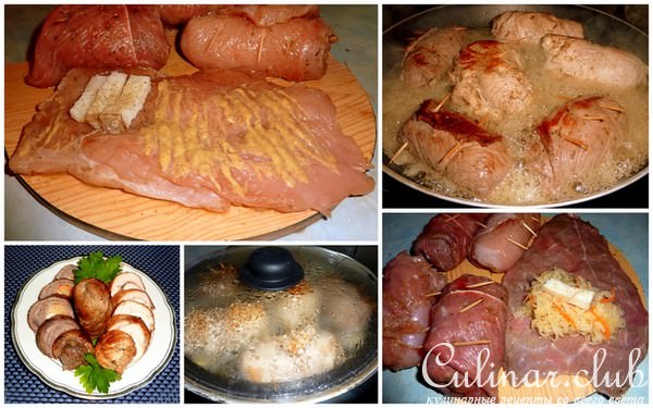 Мясные рулеты-конверты (вариант)
