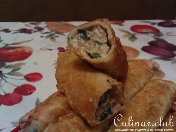 Сигары с мясом, сыром и сметаной