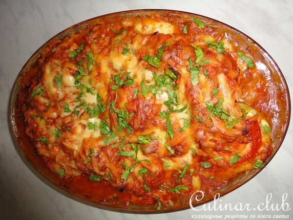 Запеченые фаршированные кабачки