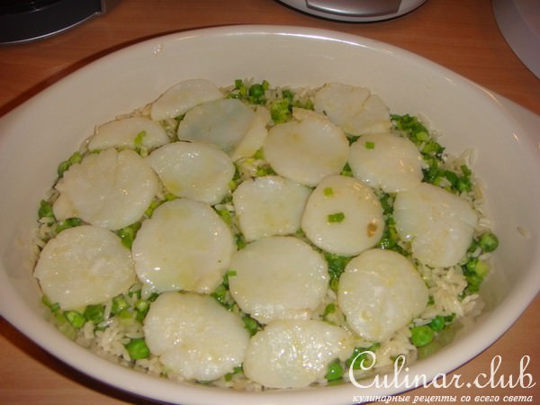 морской гребешок на рисовой подушке с мисо-соусом
