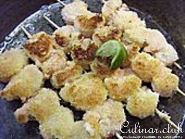 Очень вкусная и простая закуска:креветки в кокосовой панировке.