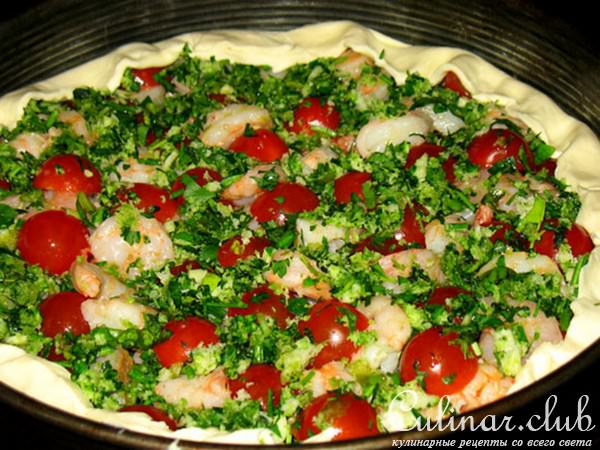Тарт с креветками и помидорами-черри (Torta salata con gamberi e pomodorini)