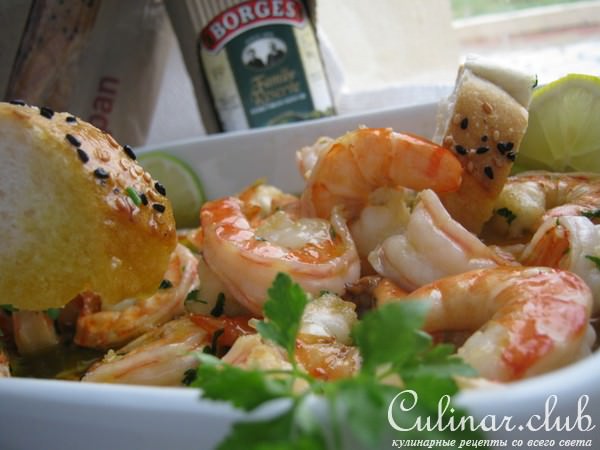 Креветки в чесночном соусе(Gambas al pil-pil)