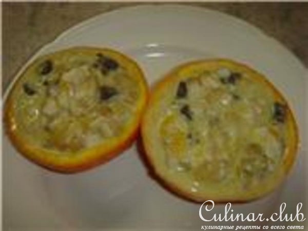Рыба в апельсиновых чашечках