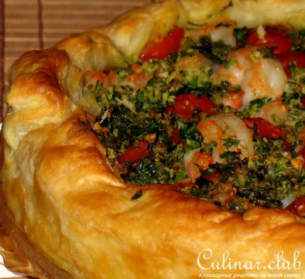Тарт с креветками и помидорами-черри (Torta salata con gamberi e pomodorini)
