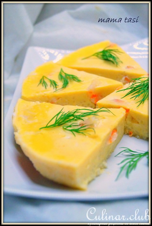 Флан с креветками.