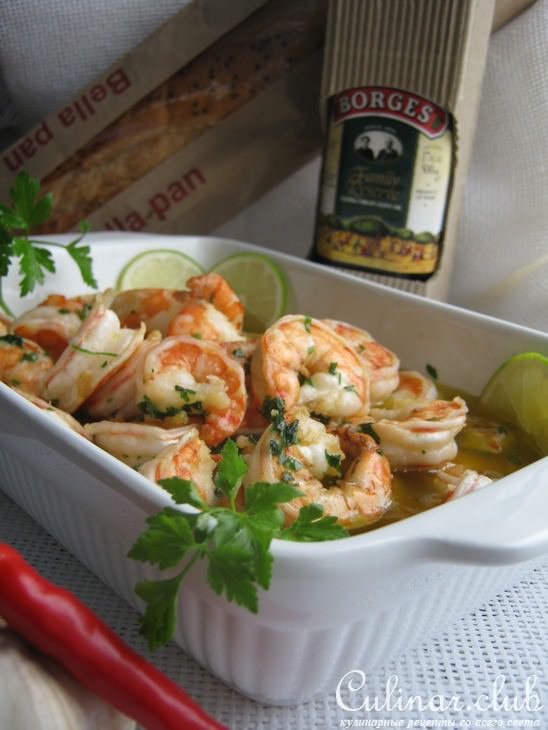 Креветки в чесночном соусе(Gambas al pil-pil)