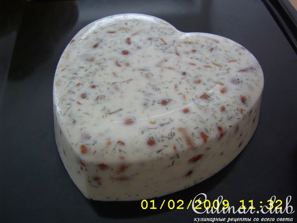 Маринованные опята в сметанном желе.