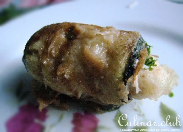 Кабачковые рулетики с рыбой и сыром