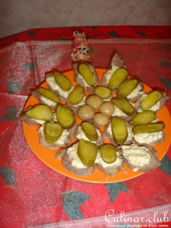 закуска из языка с начинкой
