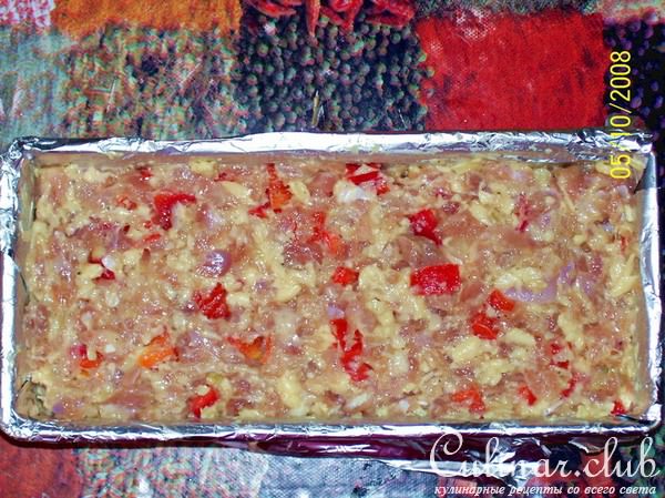 Террин из курицы с сыром и перцем