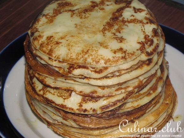 Блинчатый торт с грибами и творогом.